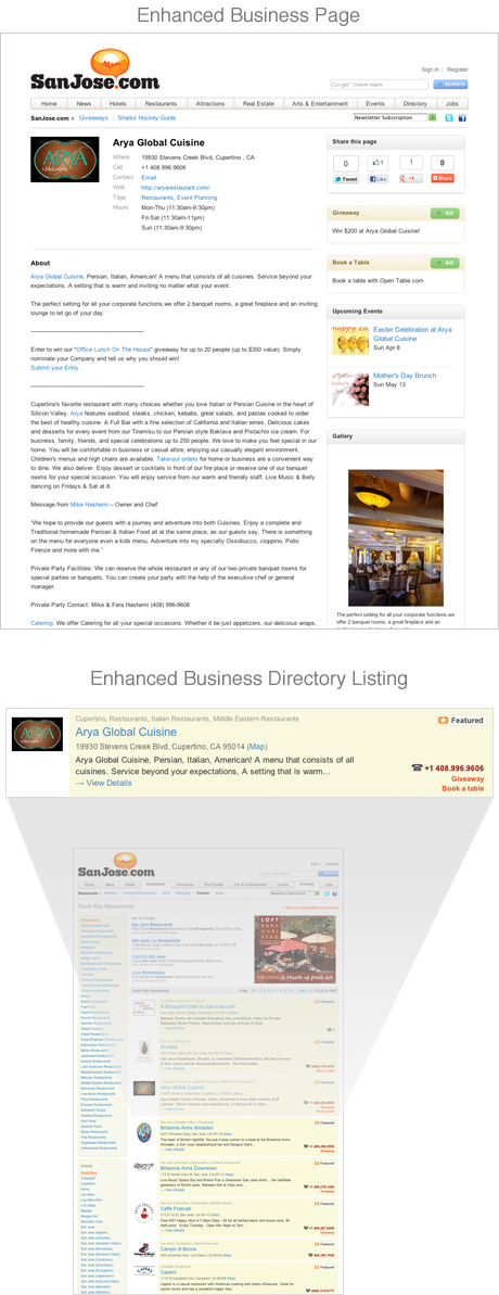 Enhanced Business Page